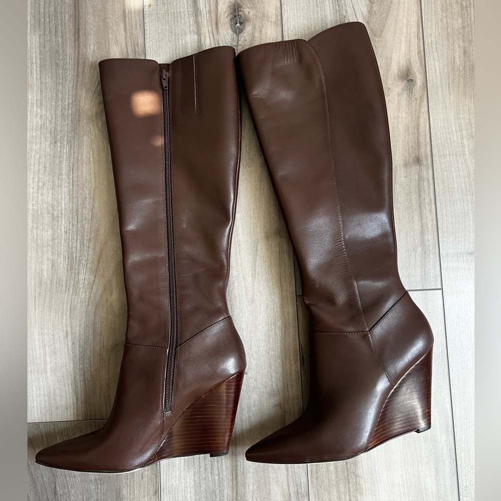 Nine West Chocolate Brown Wedge Boots